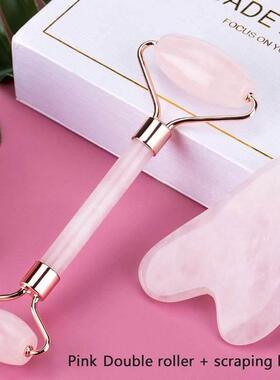 2pcs/set Face Spa Massager Neck Roller Gua Sha Scraper Board