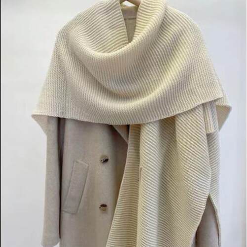 Double sided imitation cashmere split shawl cape, sun