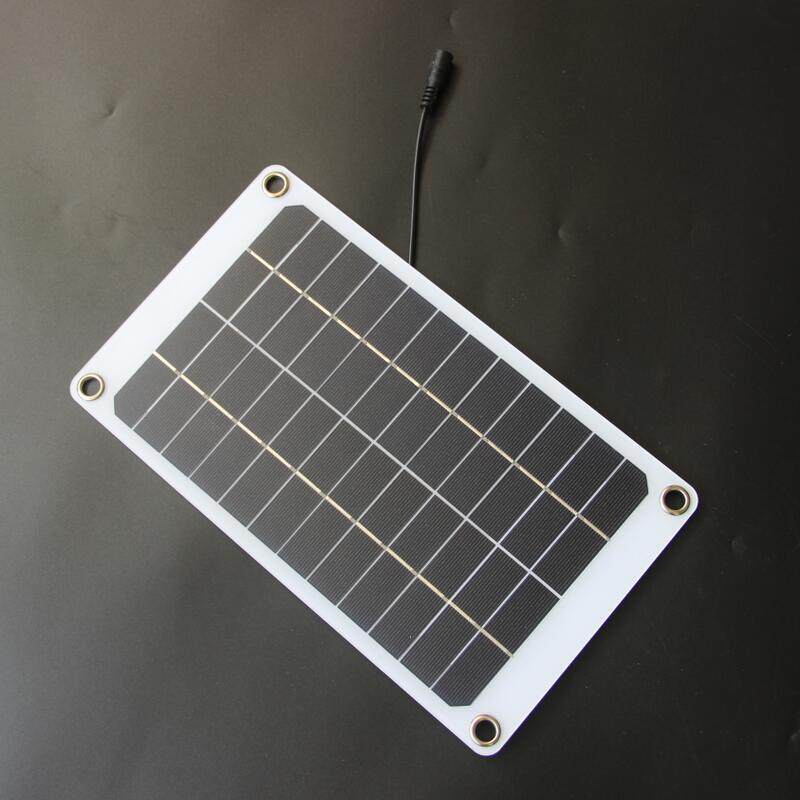 10W30w12V太阳能板充电器单晶硅太阳能板半柔性带夹子车充