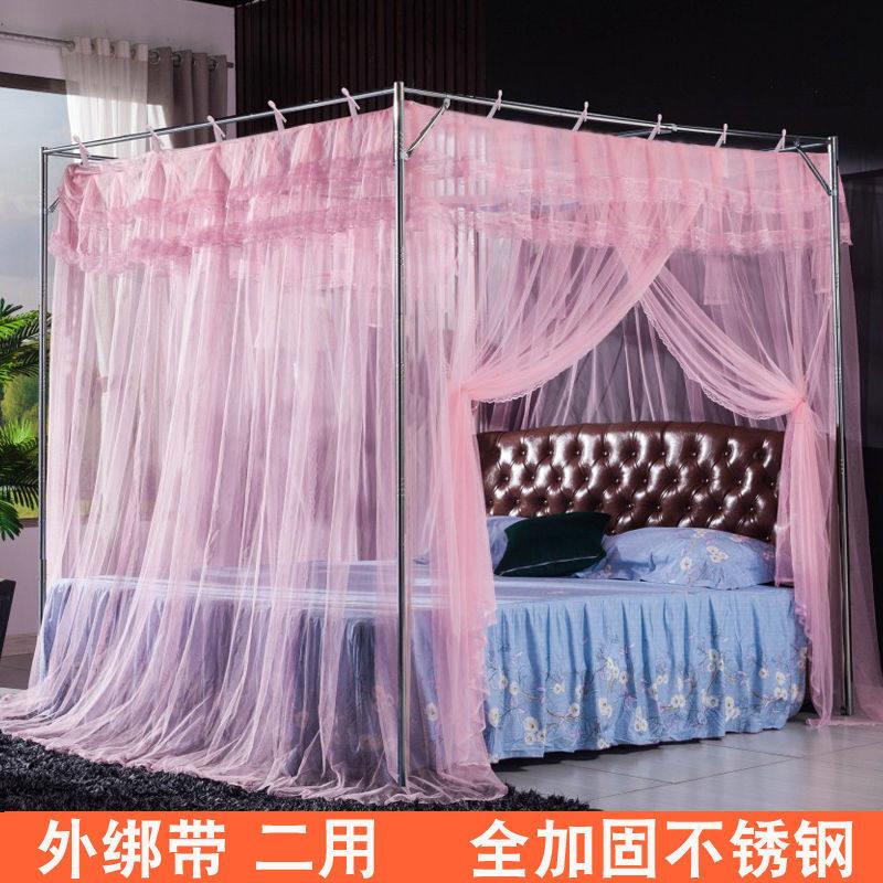 蚊帐压脚不锈钢免安装吊带绑老式家用加密1.5床侧开 1.8m可订做