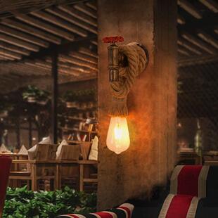 复厅古创意麻绳264壁梯灯咖店啡厅餐发廊服装 工业 楼过道走廊美式