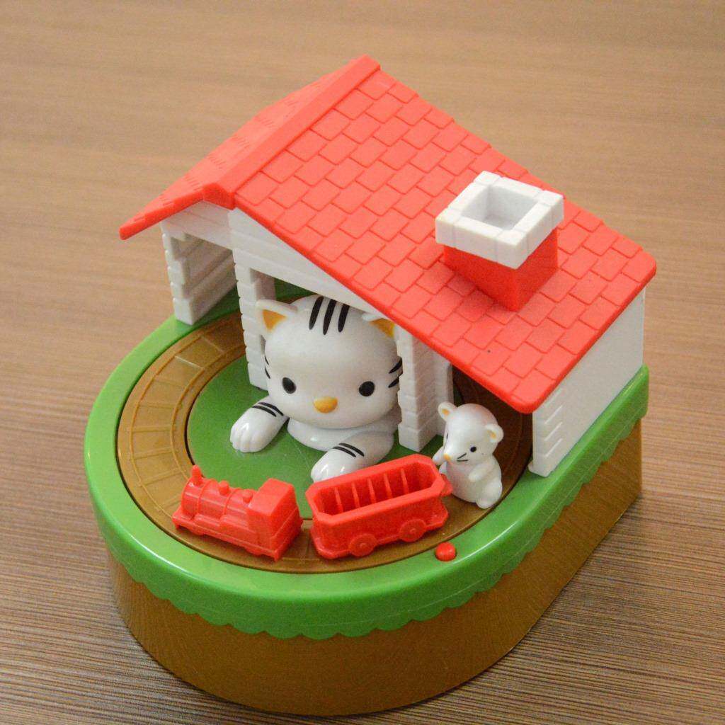 日式杂货新款猫抓老鼠存钱罐卡通儿童音乐偷钱猫咪硬币存钱筒跨境