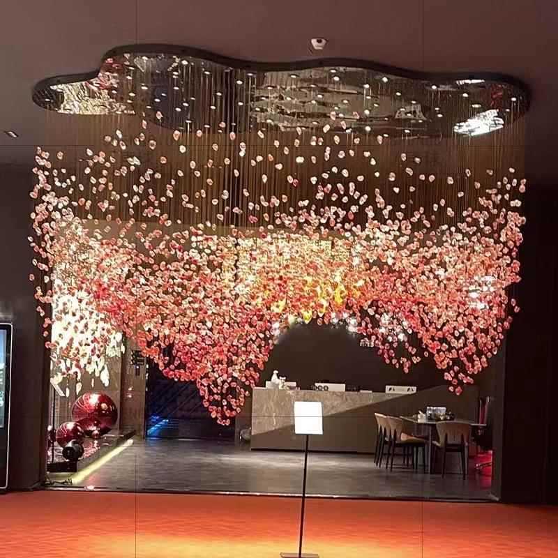 酒店大堂吊灯别墅大厅宴会厅会所石头异型造型非标工程灯售楼部
