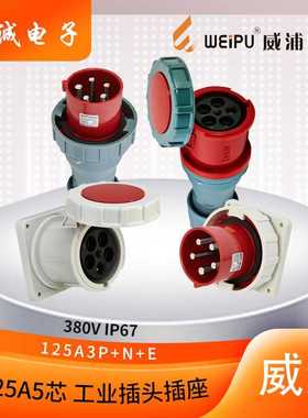 WEIPU威浦125A5芯 航空插头工业插座  TYP975 2724 5224 475 IP67