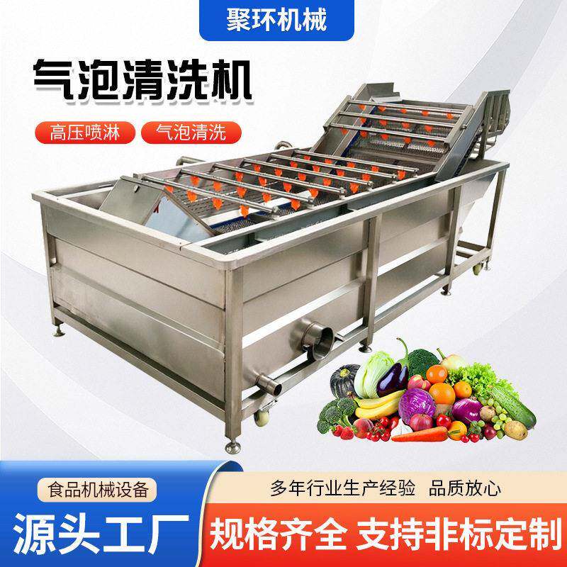 全自动大葱清洗机水果蔬菜气泡清洗机鱿鱼解冻不锈钢气泡清洗机