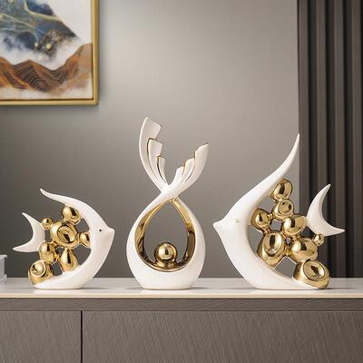 年年有余 余锦鲤鱼摆件招财轻奢高档电视柜酒柜装饰品客厅玄关办