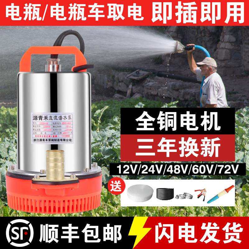 直流潜水泵12V抽水机24V48V60V伏家用电瓶车小型电动车农用抽水泵