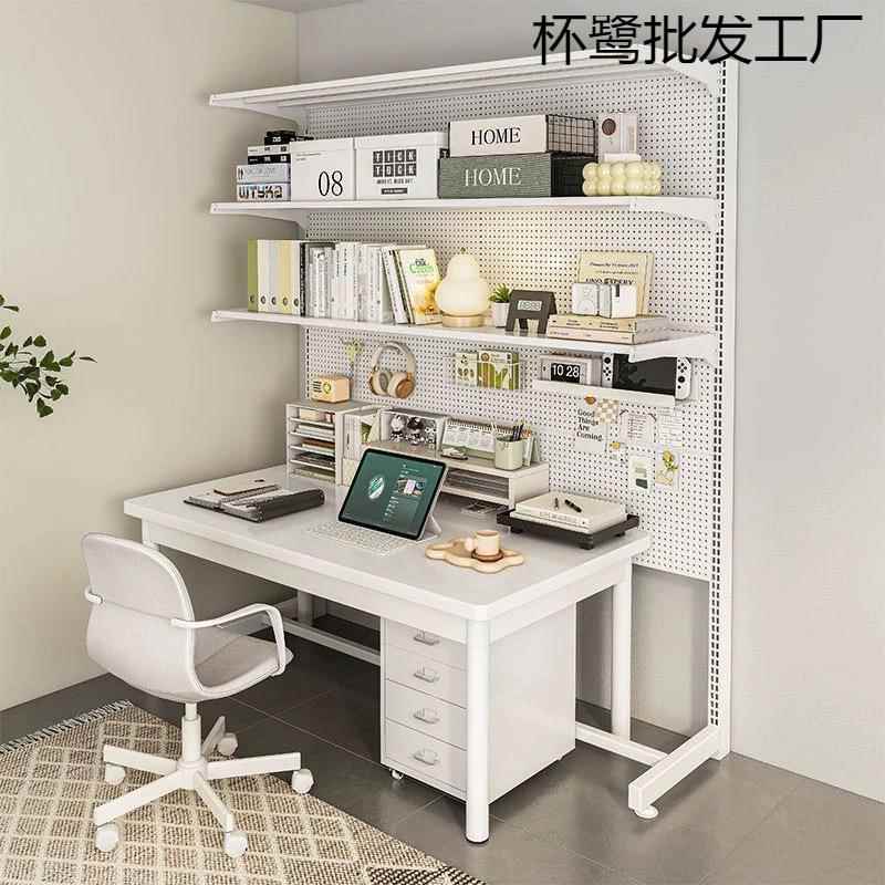 五金洞洞板落地立式网红书桌学生改装书柜落地置物架少女书架多层