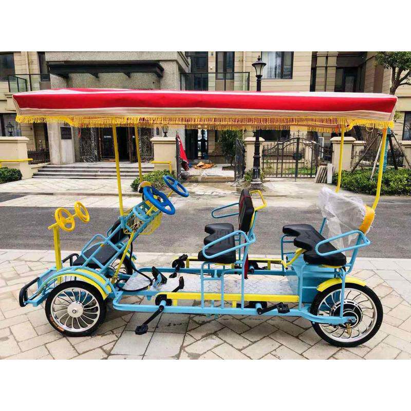 休闲马双人三人四人自行车观光自行车四轮自行车电动观光车