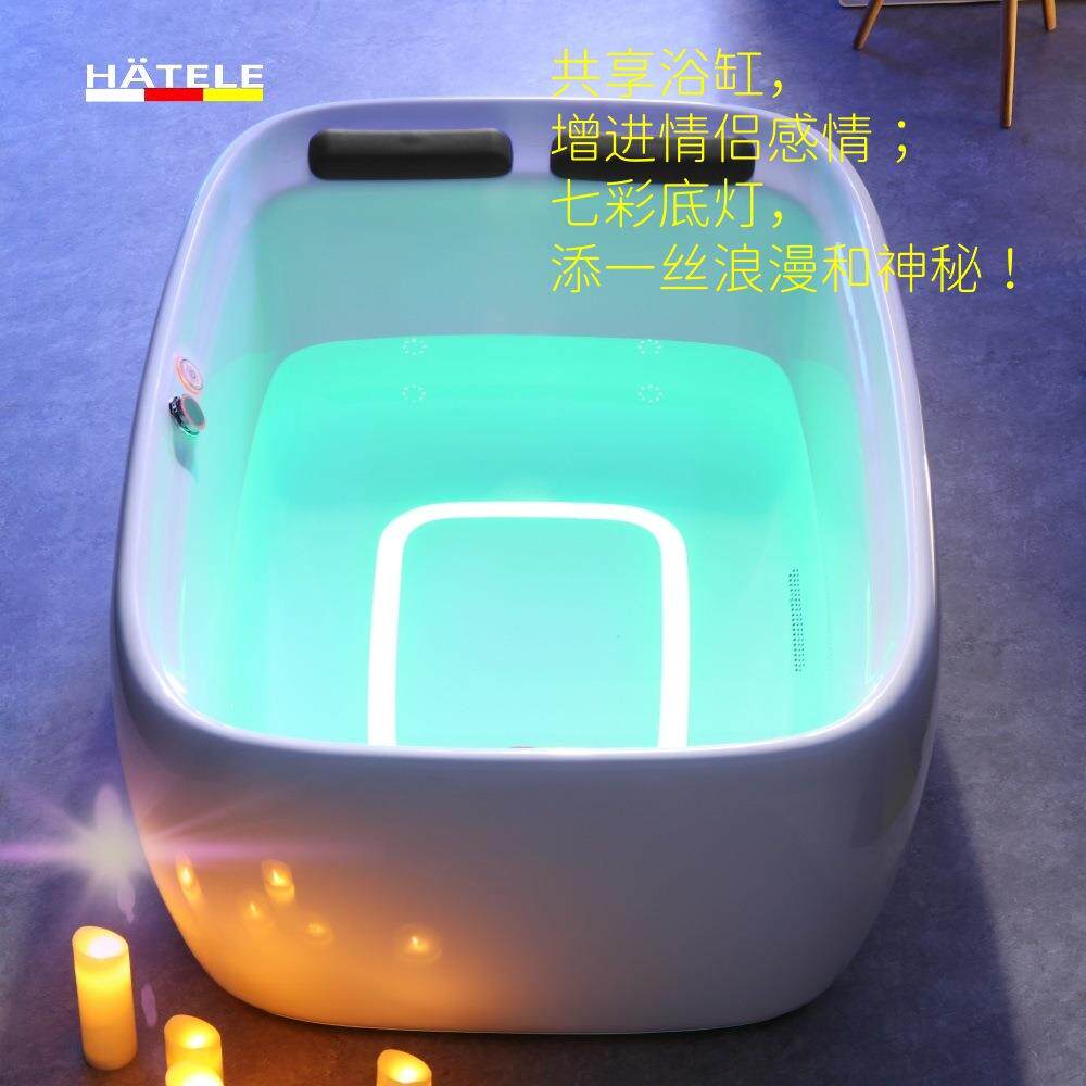 家用按摩浴缸酒店智能恒温轻奢风格浴盆一体LED灯MASSAGEBATHTUB