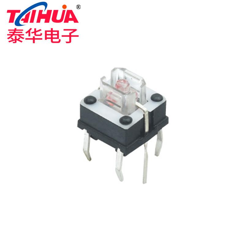泰华工厂直供轻触开关贴片复位微动按钮6x6带灯开关 按键开关