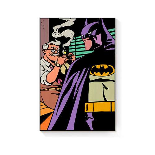 蝙蝠侠现代简约客厅装饰画小众艺术个性卧室床头挂画英雄系列壁画