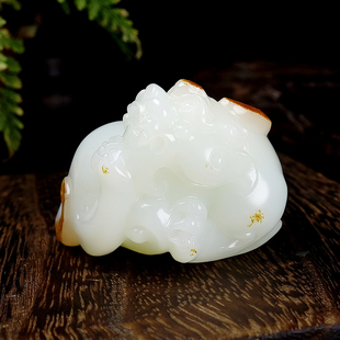 【招财貔貅】油润和田玉手工精雕瑞兽貔貅玉石手把件小摆件83.49g