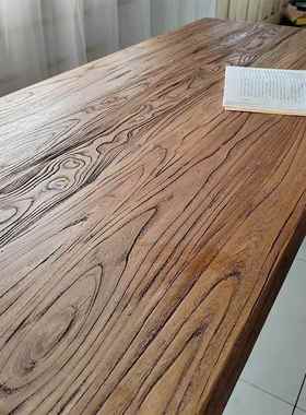 电脑桌办公书原桌家用老榆桌简木木约台面木81775餐桌茶台莫比