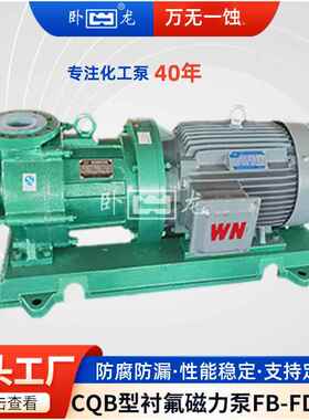 衬氟磁力泵耐酸耐高温化工泵液体循环泵卧龙直销CQB40-25-160FS