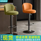 餐厅收银台高椅子别墅吧台椅高脚凳转升降靠背凳子前台商用转椅
