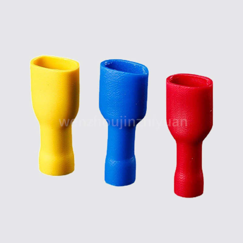 蓝色 pvc全绝缘母端冷压接头FDFD2-250接线端子直插6.3插簧端子