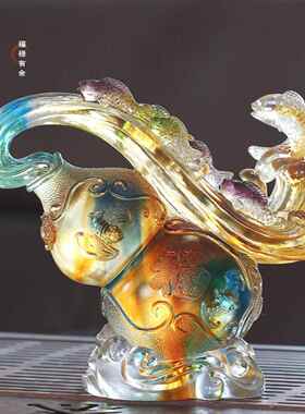 日本进口琉璃葫芦摆件福禄有余居家客玄关办公风水摆放乔迁搬家祝