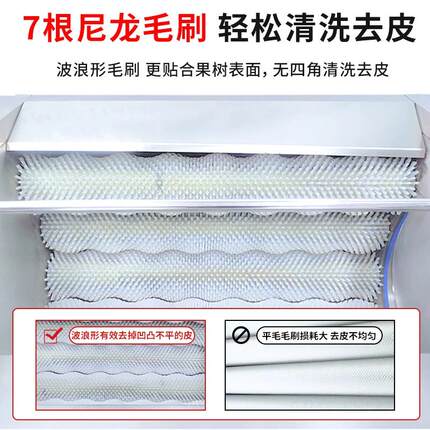 全自动毛刷清洗机毛辊红薯土豆清洗去皮机全自动果蔬清洗去皮设备