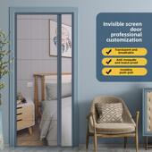 定做雅思铝合金推拉式 折叠防蚊隐形纱门通风透气大门家用高档门帘