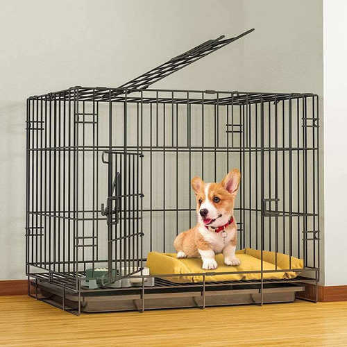 新款狗笼子小型犬中型犬室内带厕所分离托盘宠物柯基泰迪栅栏狗狗