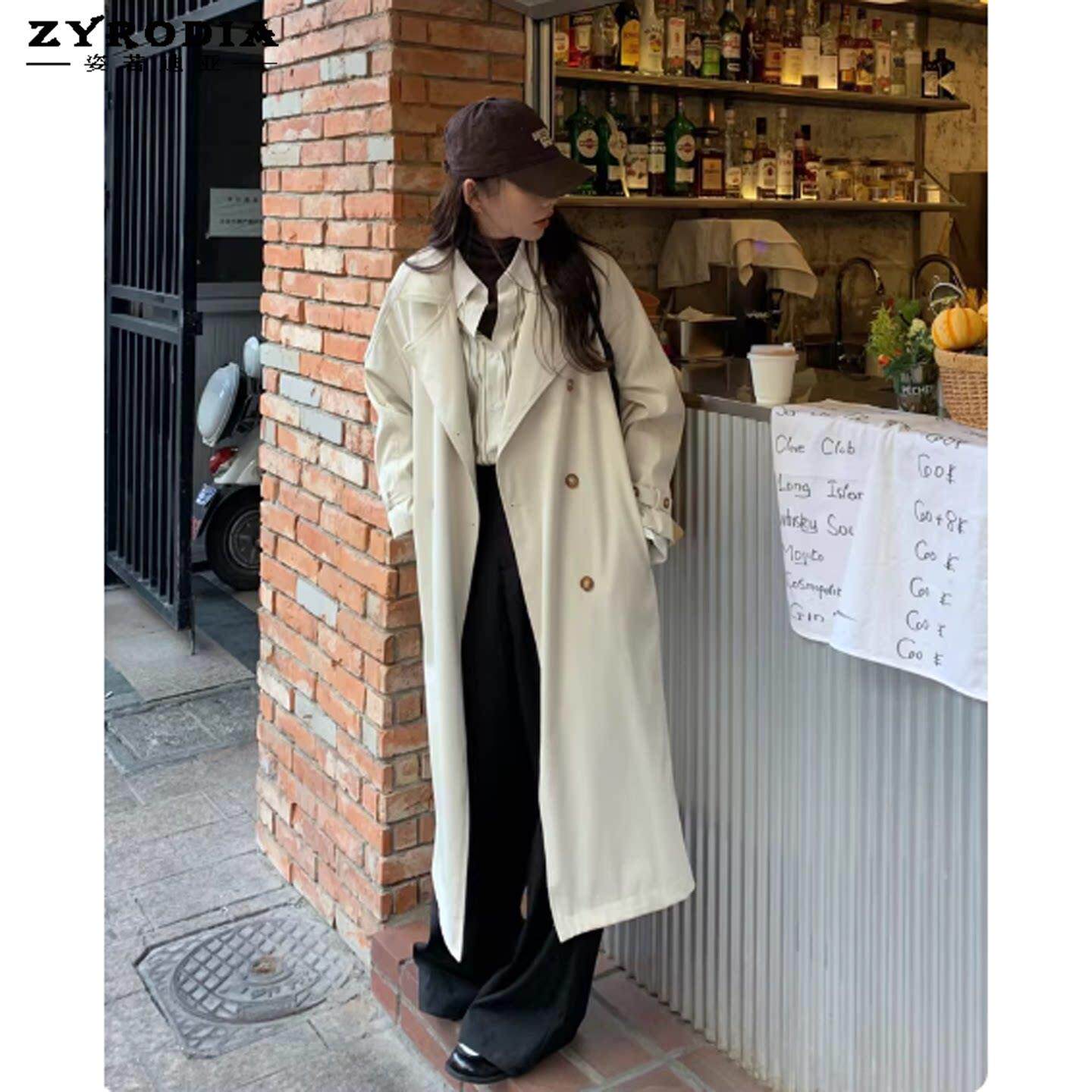 ZYRODIA廓形风衣外套女春秋2026新款韩系休闲高级感中长款大衣