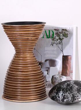 现代极简花器样板房售楼处前台展厅艺术异形插花花瓶软装饰品摆件