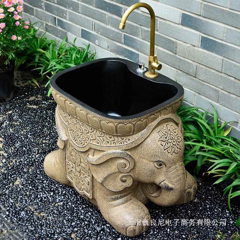 院拖户外水槽大象洗把池花园529池洗手自动下水庭阳台洗墩布池子