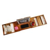 浴盘缸实木柚木材951质伸缩浴缸泡澡架手机缸平板架浴托架出口