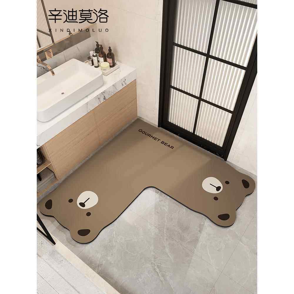 卫生间地垫厕所门口脚垫防水专用防滑垫高端浴室速干硅藻泥吸水垫