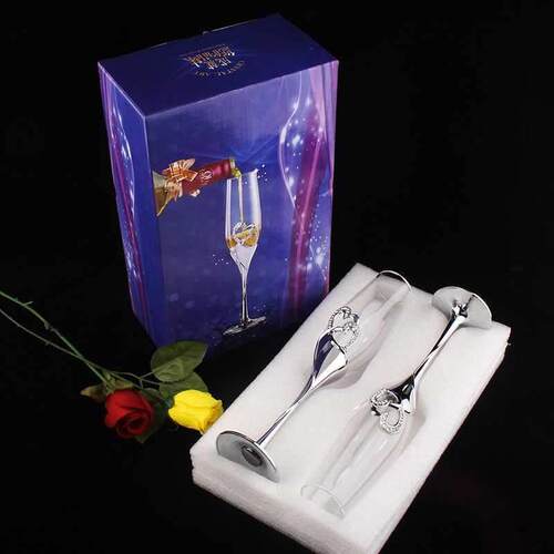 Crystal diamond heart-shaped Champagne Cup Set bubble goblet