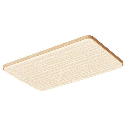 中山灯具中古风胡桃木色客厅大吸顶灯可接入智能语音LED灯具套装