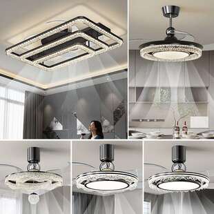 轻奢意式风扇灯2026新款客厅吸顶灯风扇灯护眼主卧房间餐厅卧室灯