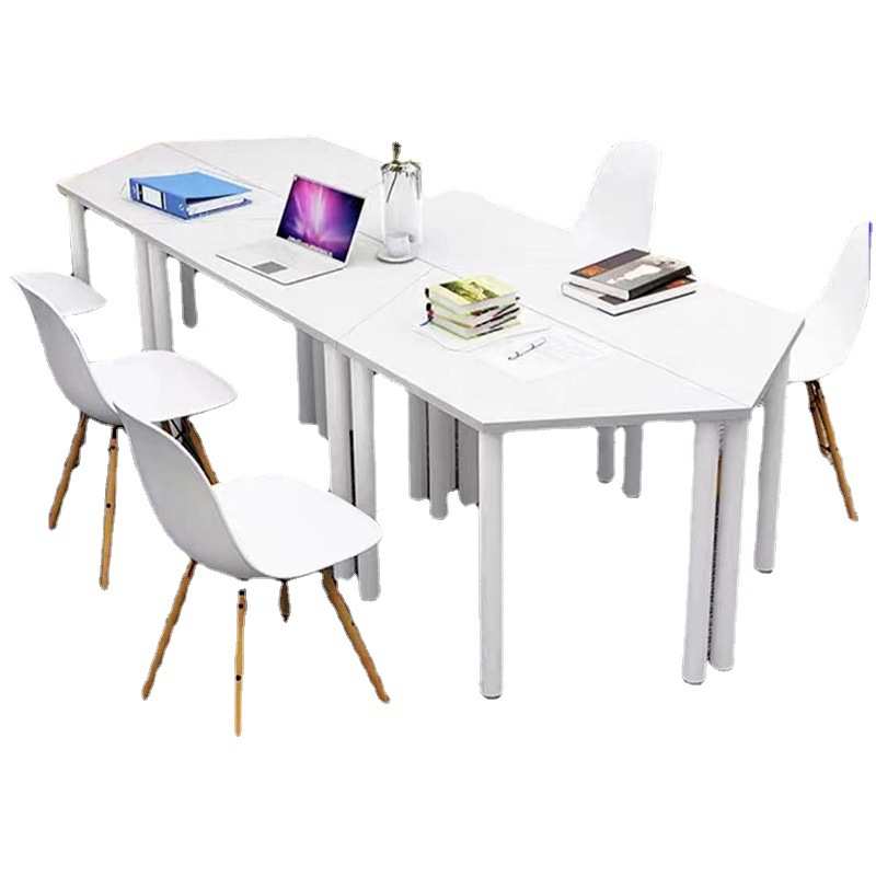 六角桌钢架桌讨论折叠桌桌六边形训彩色培训桌组合实木桌实电脑桌