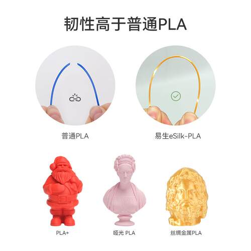 2P80 3D打印机耗材PLA丝绸silk金属仿金属彩虹渐变FDM材