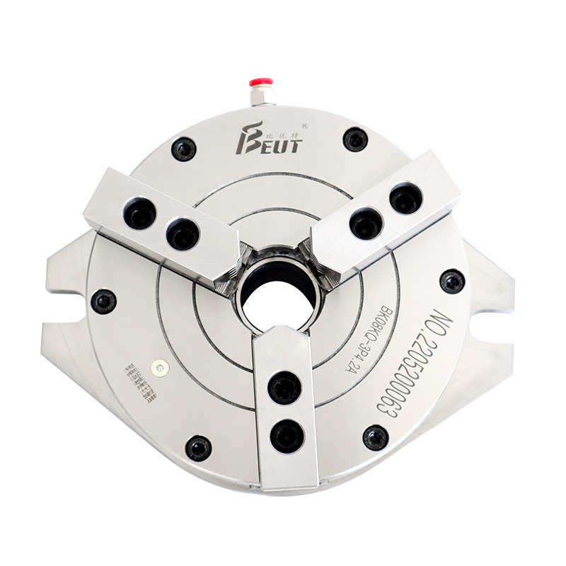 用中空bk250kl中心铣床特立三钻 气动爪比液压卡盘 加工卡盘式优