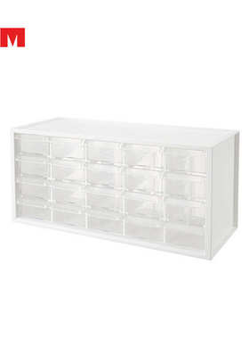 KM 5121 透明抽屉式办公室桌面收纳盒首饰盒储物柜20格整理盒