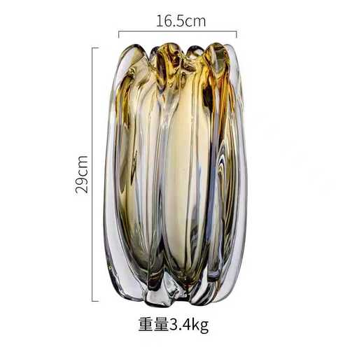 大琉璃客厅摆件奢花现代花瓶玄关插花轻餐桌玻璃北欧简约电视柜器
