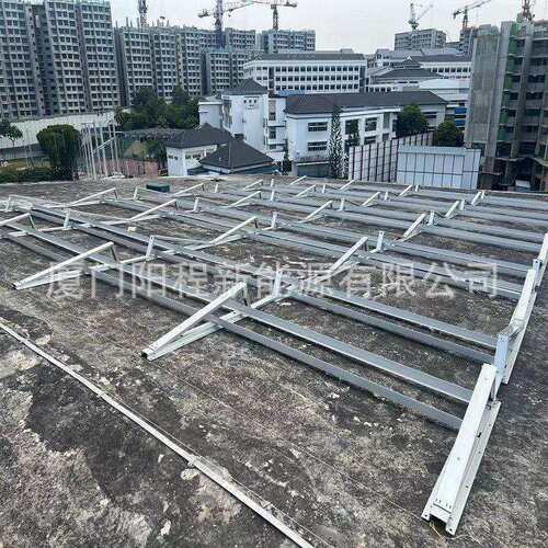 平屋顶安装电池板压载式太阳能支架 铝合金材质背靠背三角架
