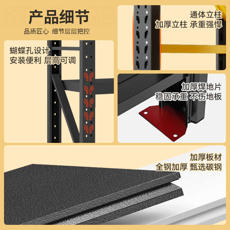 优选多层货架展示架阳台储物收纳商用批发仓储货架地下室多层货架