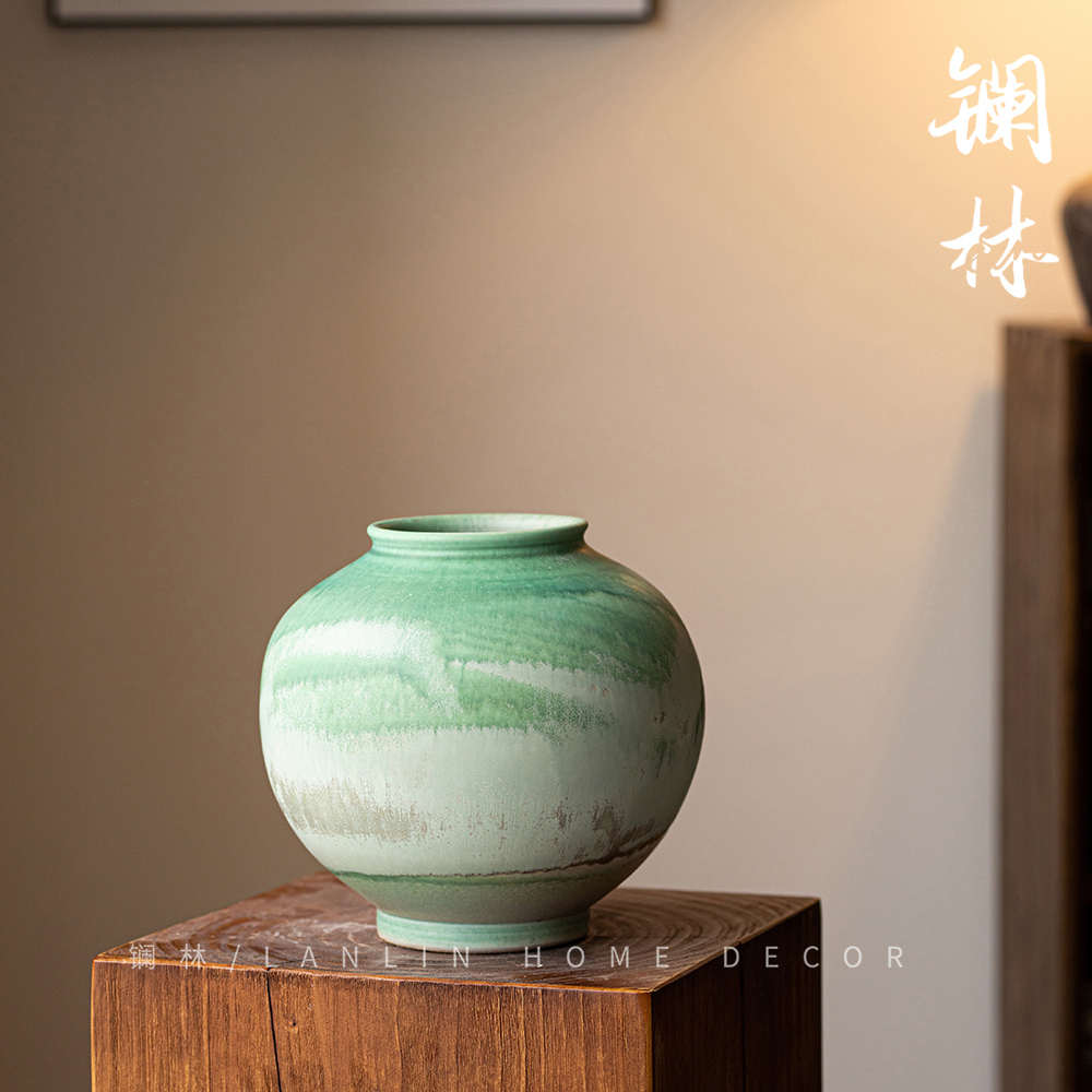 景德镇镧林新中式陶瓷花瓶纯手工高级感禅意花器客厅居家插花子衿