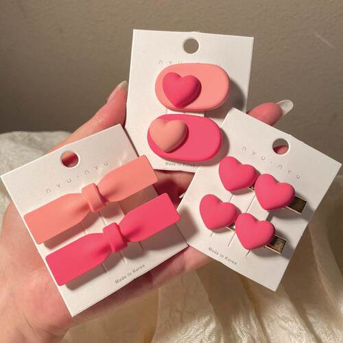 Pink Color Snap Hair Clips for Hair Clip Pins BB Hairpin Met
