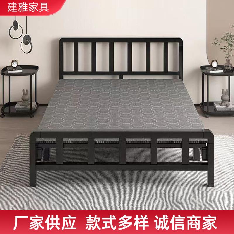 折叠床单人家用成人简约办公室出租屋双人午休铁床加固折叠四折床