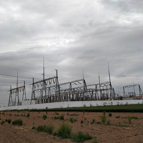 万国实体厂家供应 变电站架构  母线桥支架 钢管构支架 主变架构