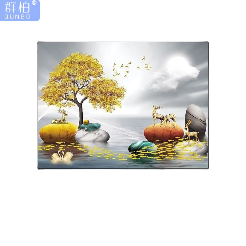 现货速发电表箱装饰画推拉式餐厅电闸箱遮挡装饰挂画横侧推拉款开