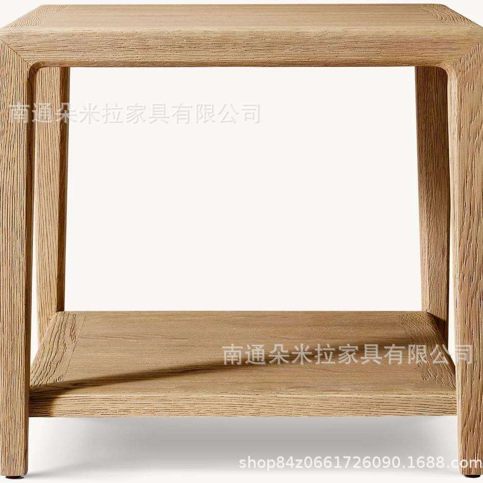 美式实木茶几简约乡村茶几电视柜茶几组合小户型客厅复古做旧家具