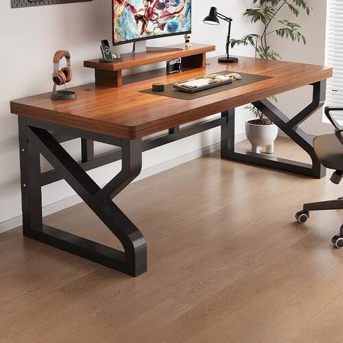 实木电脑桌台式办公桌长条桌子简易书桌学生家用卧室电竞桌工作台