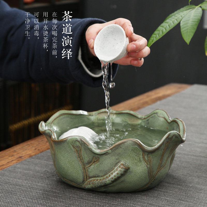 覆古陶瓷茶洗大型家用茶碗可洗茶杯盆器具水碗茶道功夫茶具配件