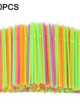 100pcs/Set Black Cocktail Straws Black Plastic Straw For Bir