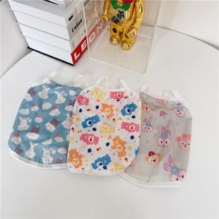 衣服吊带背心法斗柯基泰迪 元 氣 会呼吸透气面料宠物狗狗夏季 薄款
